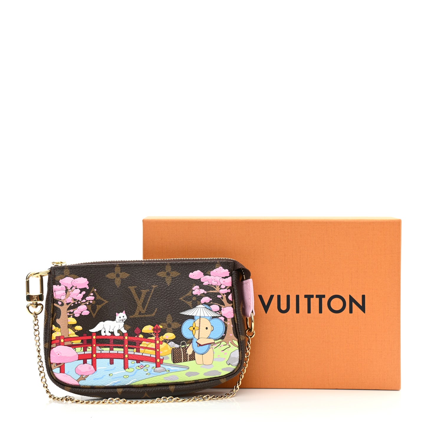 Monogram 2021 Christmas Animation Japanese Garden Mini Pochette Accessories Wisteria Pink