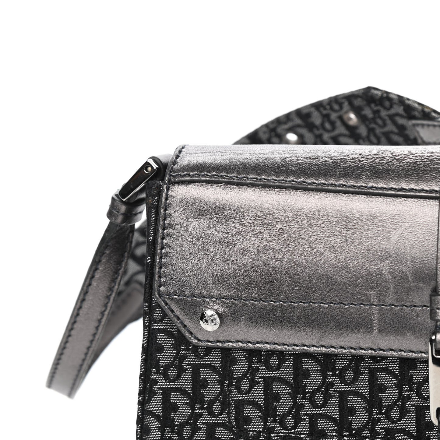 Metallic Monogram Street Chic Shoulder Bag Black