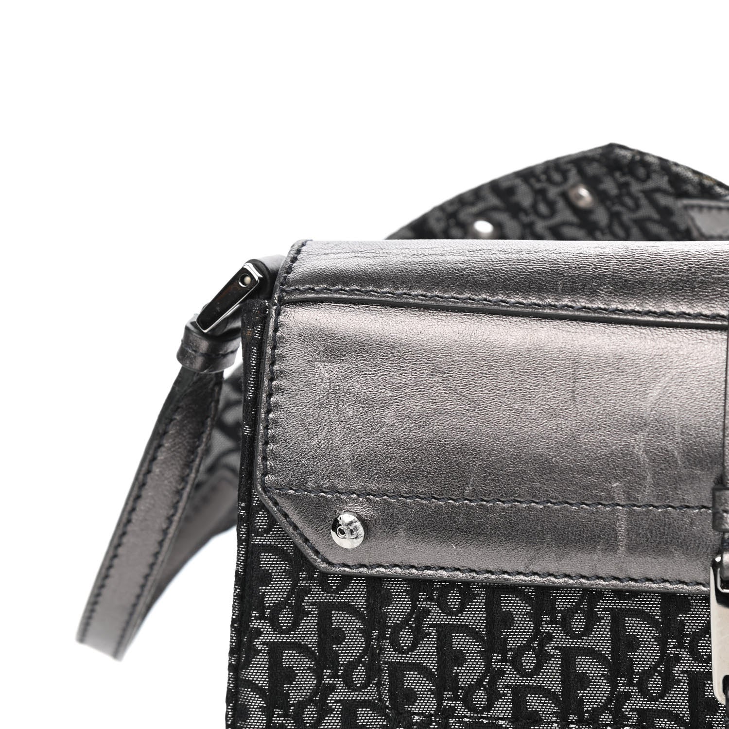 Christian Dior Metallic Monogram Street Chic Shoulder Bag Black 10 of 11