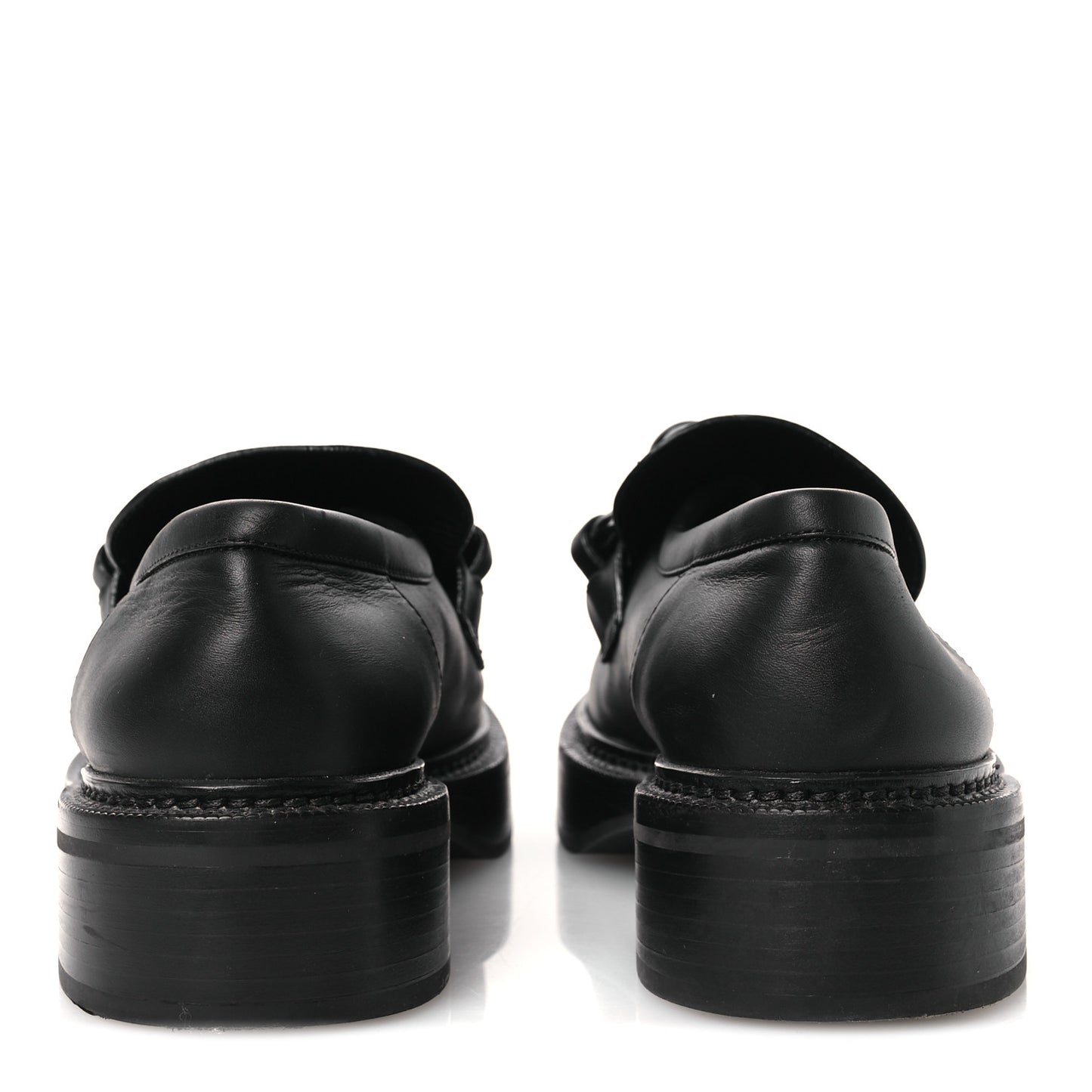 Calfskin Oversized Chain Academy Loafers 39 Black
