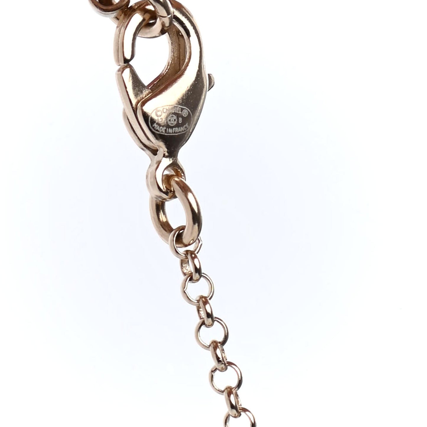 Resin Crystal CC Heart Necklace Pearly White Gold
