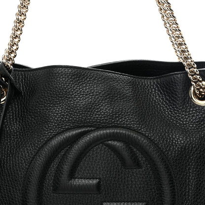 Gucci Pebbled Calfskin Medium Soho Chain Shoulder Bag Black 14 of 19