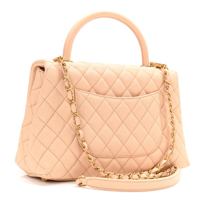 Chanel Caviar Quilted Small Coco Handle Flap Beige 2 of 10