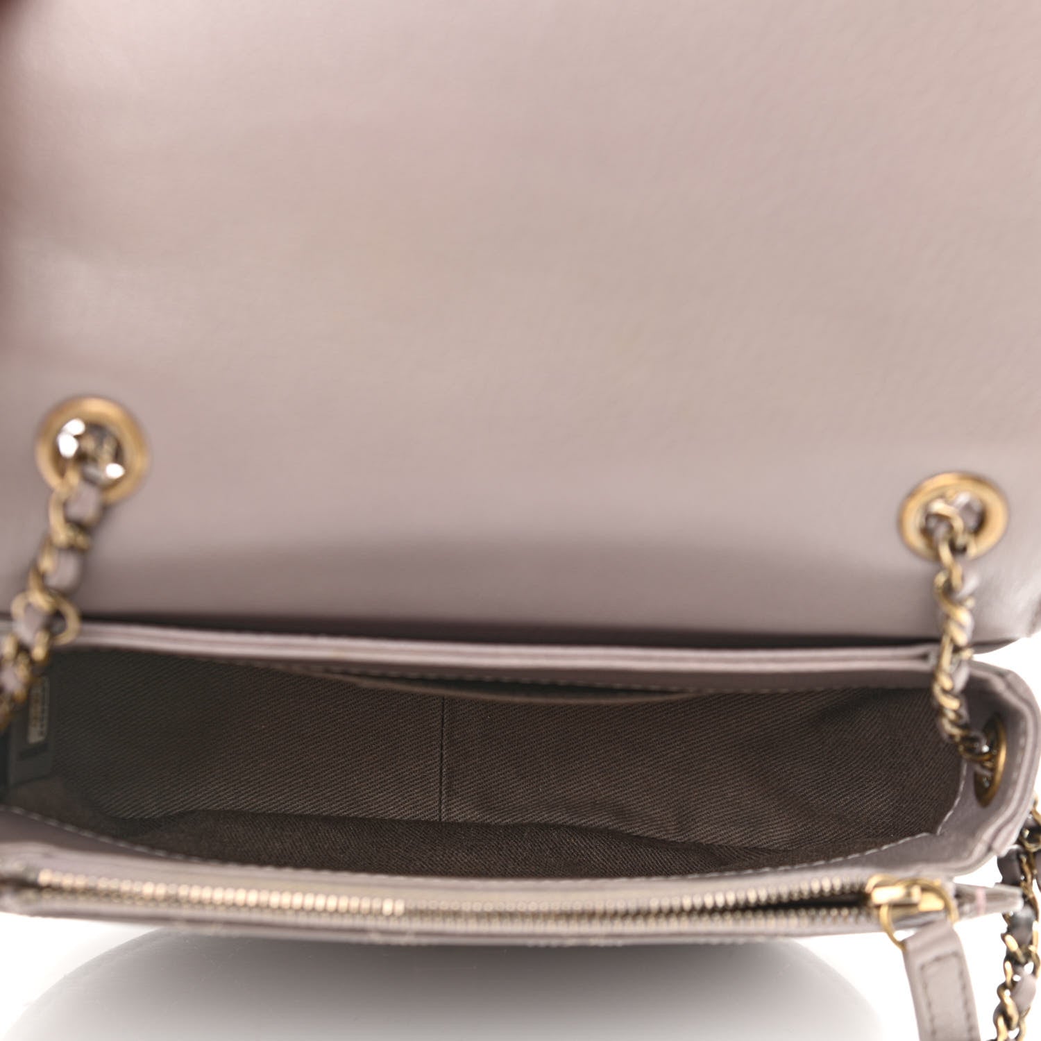 Chanel Shiny Calfskin Goatskin Quilted Small Coco Curve Messenger Flap Grey 5 of 12