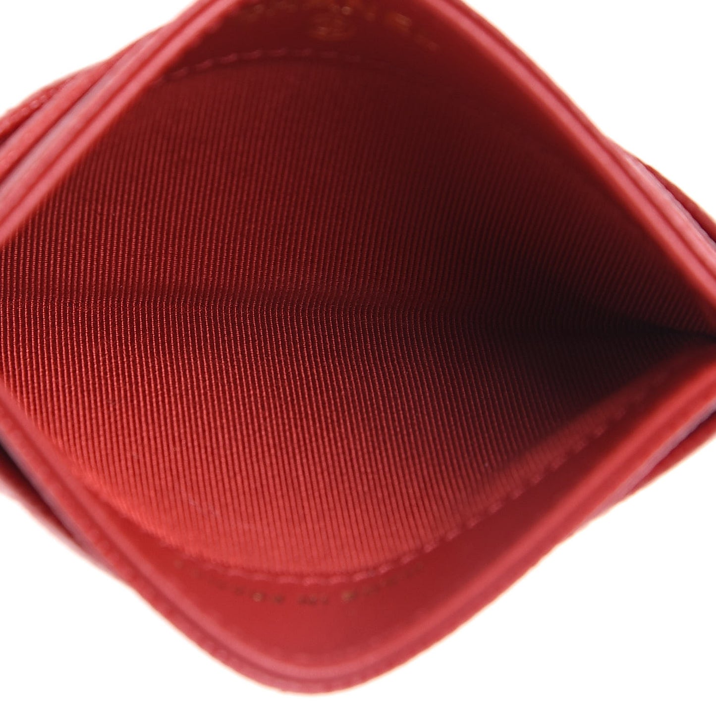Caviar Quilted Card Holder Red