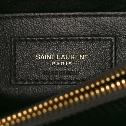 Saint Laurent Calfskin Y Quilted Monogram Small Loulou Chain Satchel Grey Khaki 6 of 8