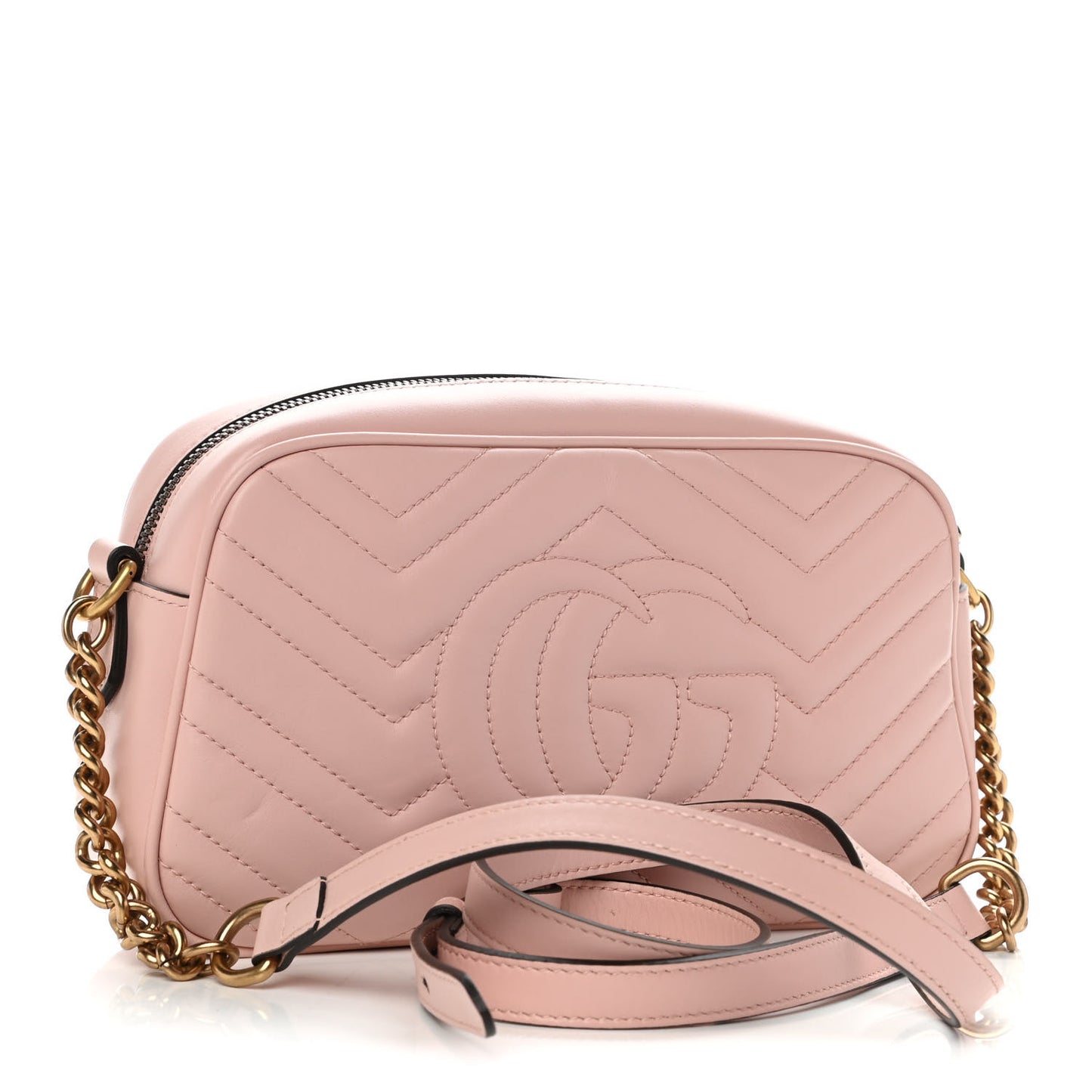 Calfskin Matelasse Small GG Marmont Chain Shoulder Bag Perfect Pink