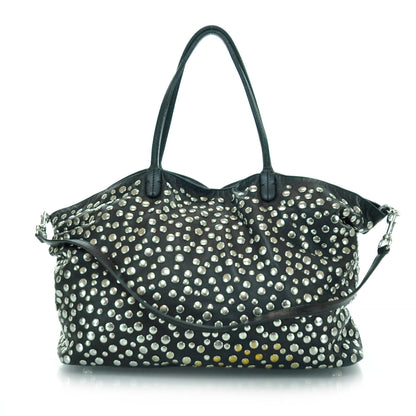 Valentino Garavani Leather Studded Petale Tote Black 3 of 12