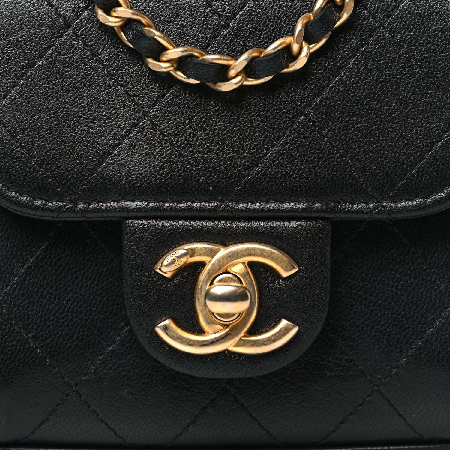 Chanel Goatskin Chic Pearls Clutch On Chain Black 8 of 10