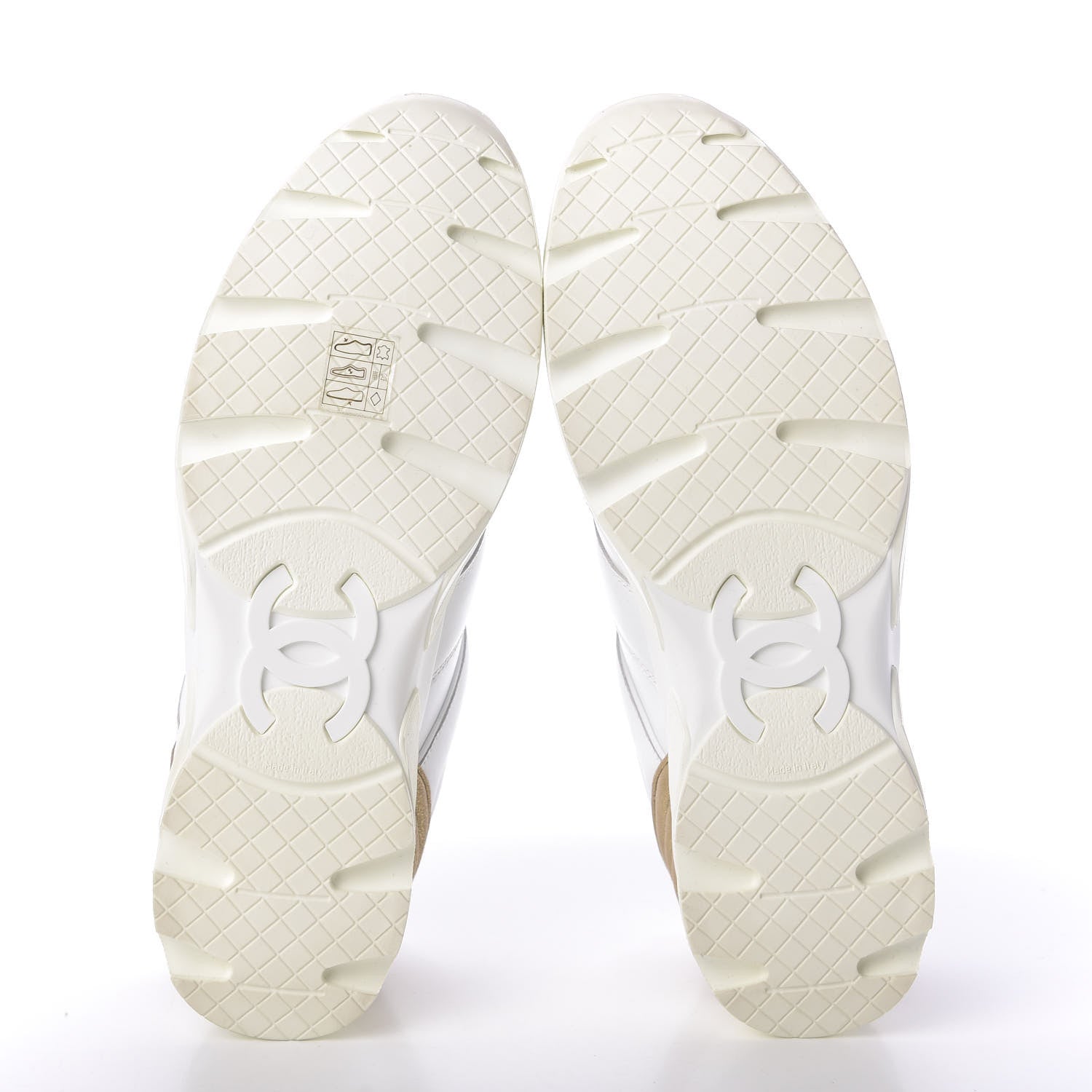 Chanel Calfskin Laminated Lambskin CC Sneakers 41 White Gold 5 of 8