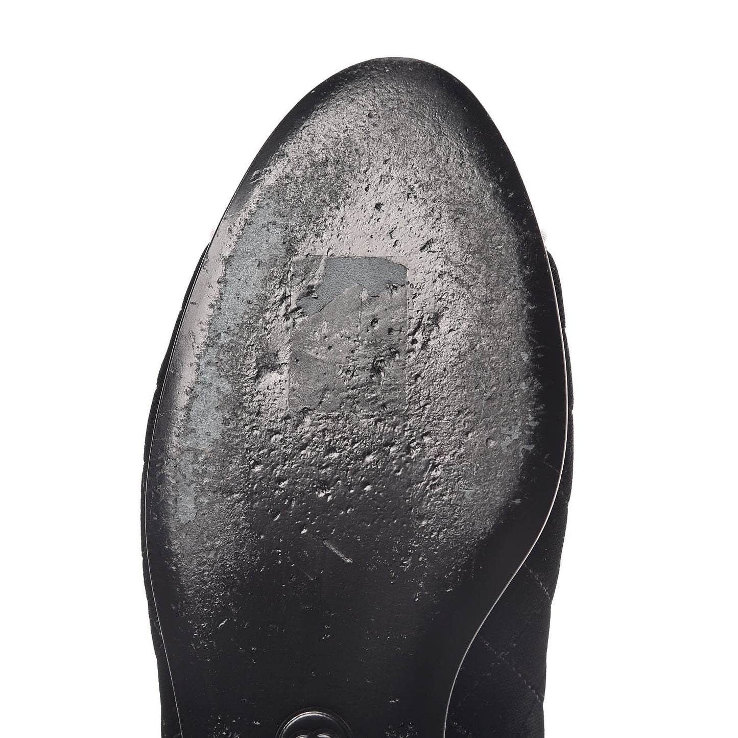 Velvet Lambskin Cap Toe Ballerina Flats 36.5 Black