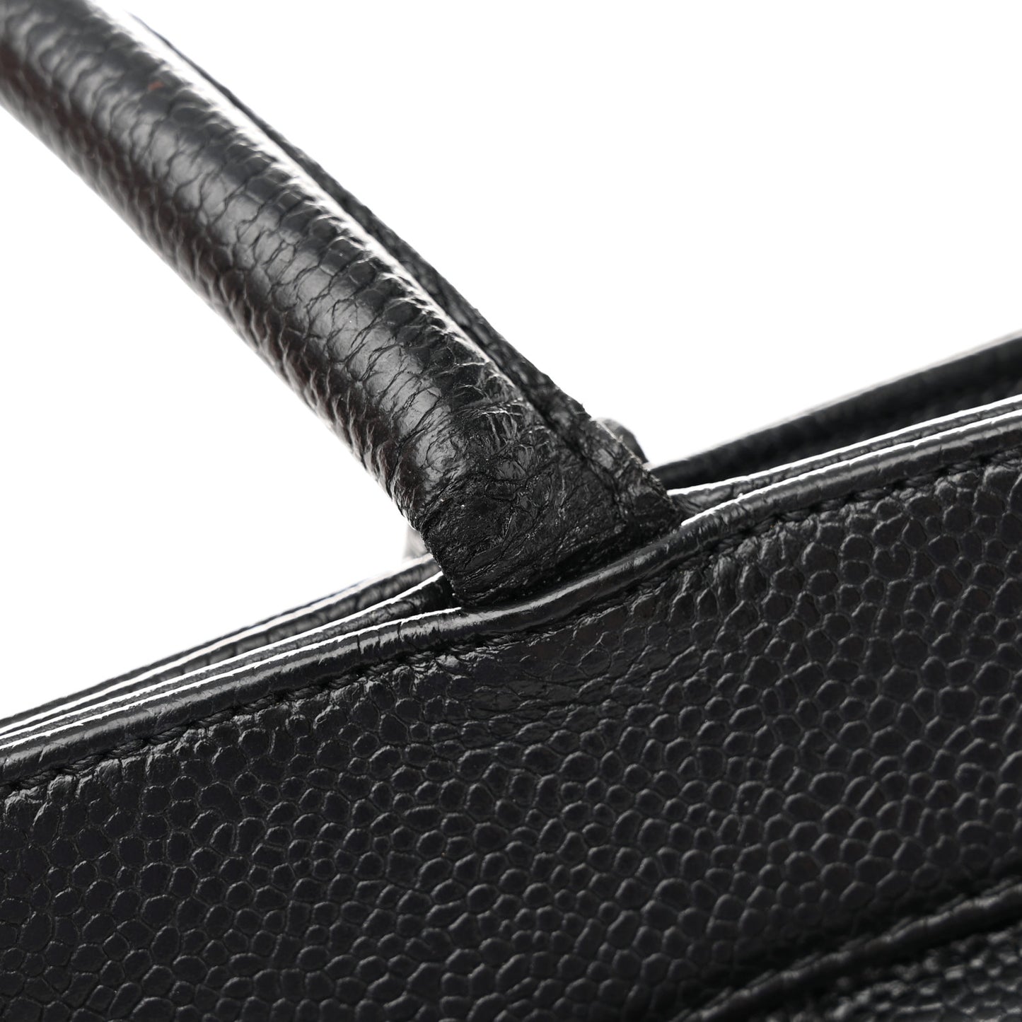 Caviar Quilted CC Shopping Tote Black