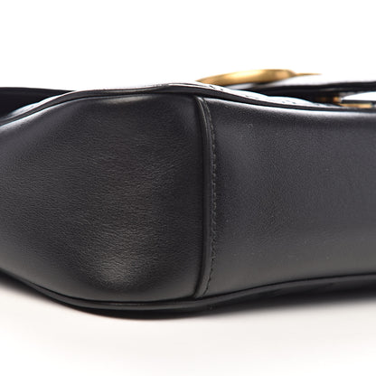Gucci Calfskin Matelasse Small GG Marmont Shoulder Bag Black 9 of 11