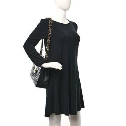 Chanel Lambskin Quilted XL Jumbo Single Flap Black 2 of 13