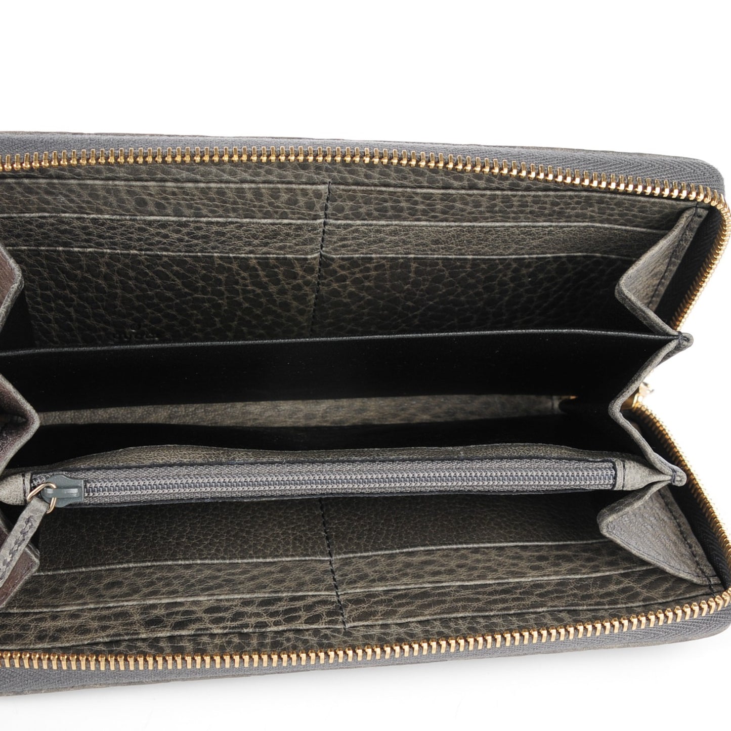 Guccissima Bamboo Tassel Zip Around Wallet Grey