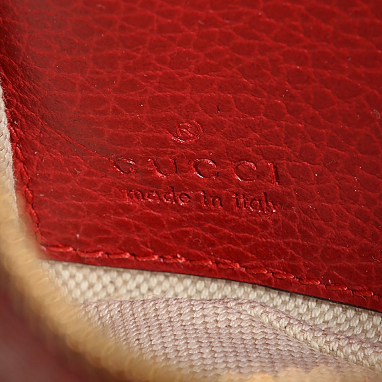 Dollar Calfskin Swing Wristlet Wallet Red