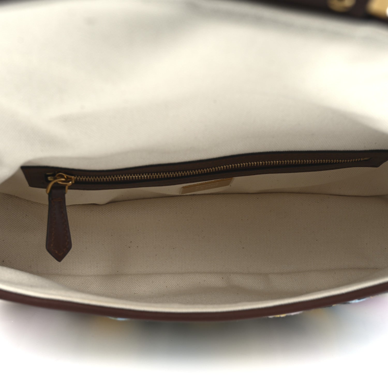 Fendi X SARA COLEMAN Canvas Vitello King Seta FF Fish Eye Embroidered Baguette Grezzo Multicolor Ghianda 5 of 10