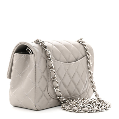 Chanel Lambskin Quilted Mini Rectangular Flap Grey 3 of 10