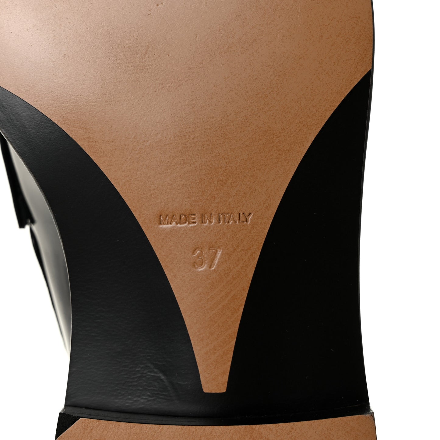 Shiny Calfskin Logo Loafers 37 Black