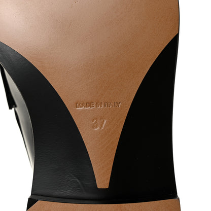 Chanel Shiny Calfskin Logo Loafers 37 Black 6 of 9