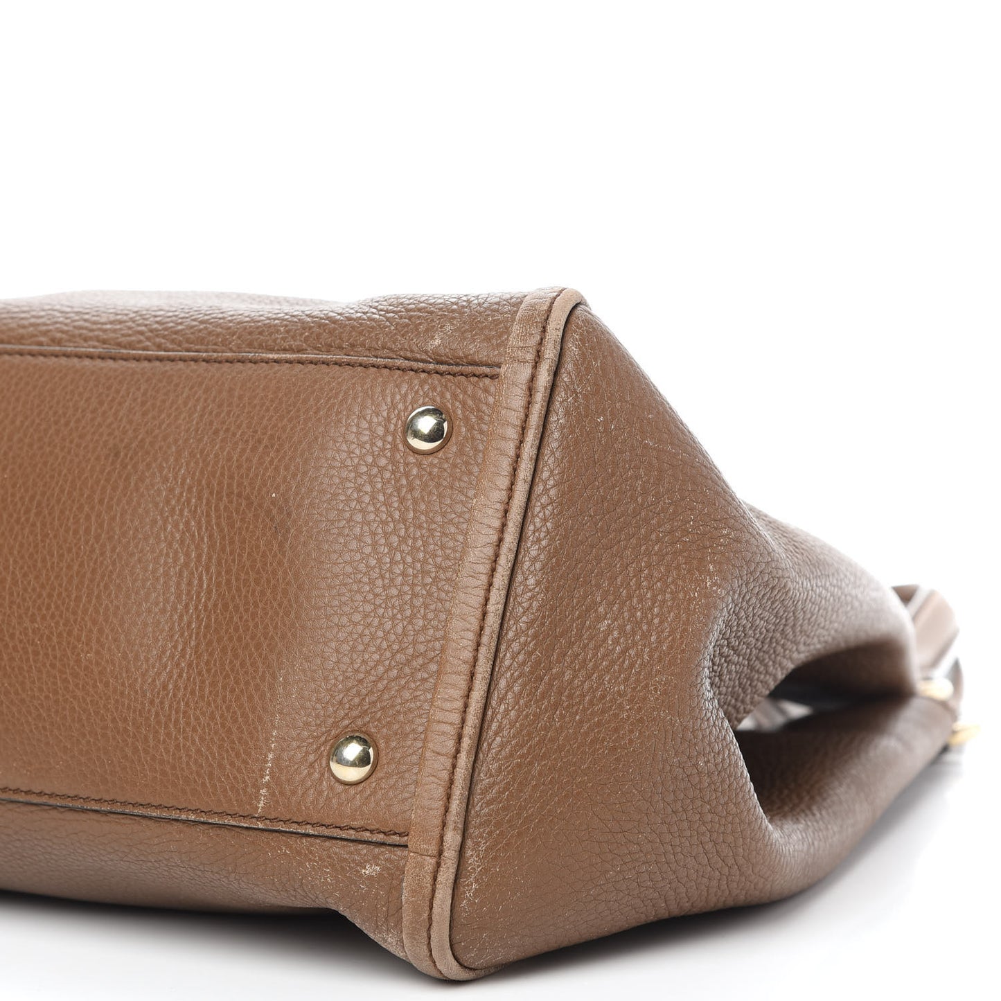 Pebbled Calfskin Medium Soho Shoulder Bag Brown