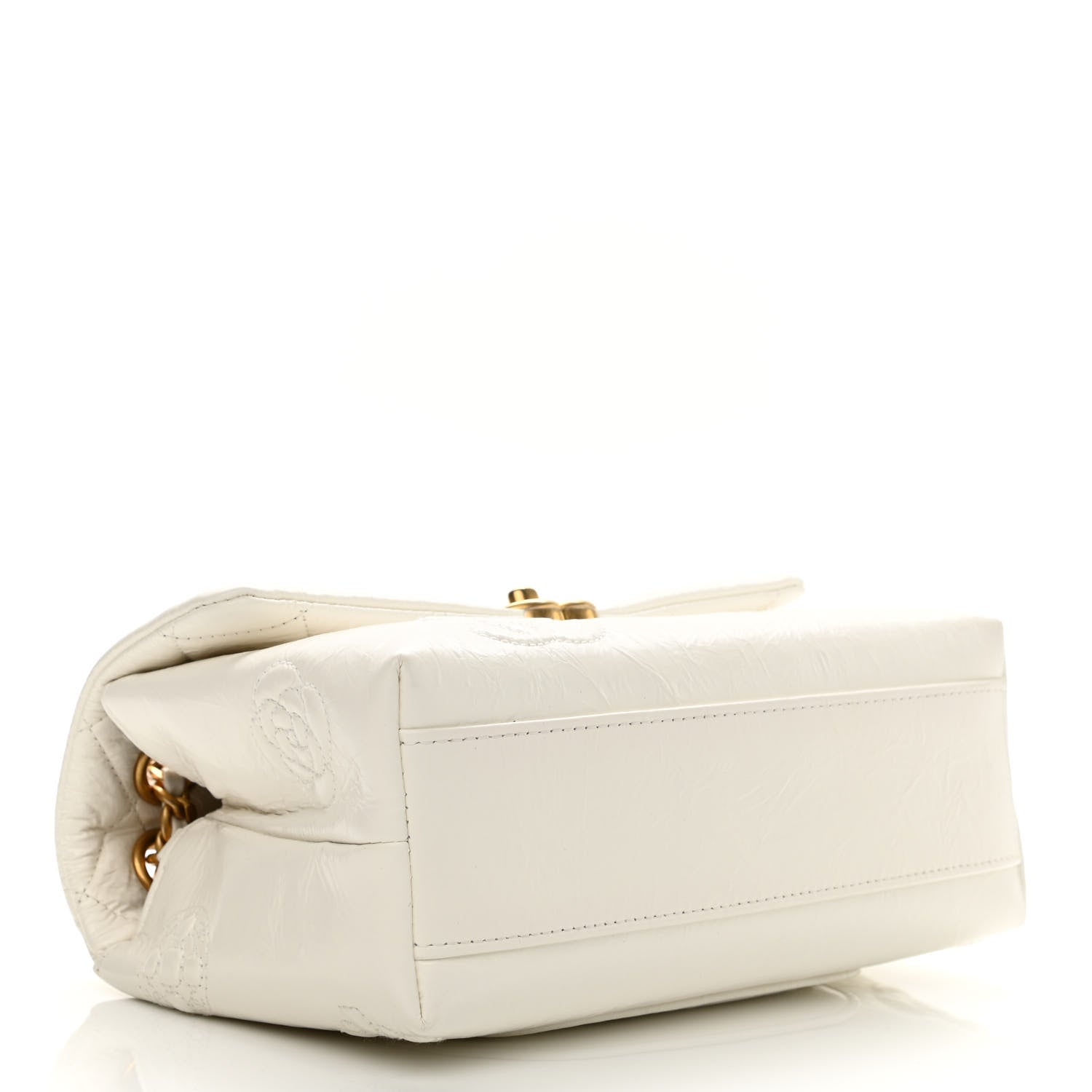 Chanel Crumbled Calfskin Embossed Flap White 6 of 21