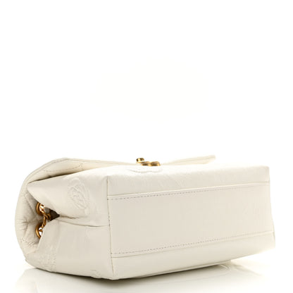 Chanel Crumbled Calfskin Embossed Flap White 6 of 21