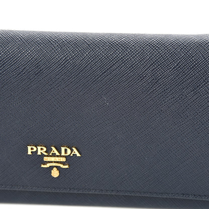 Prada Saffiano Metal Oro Chain Wallet Baltico 10 of 10