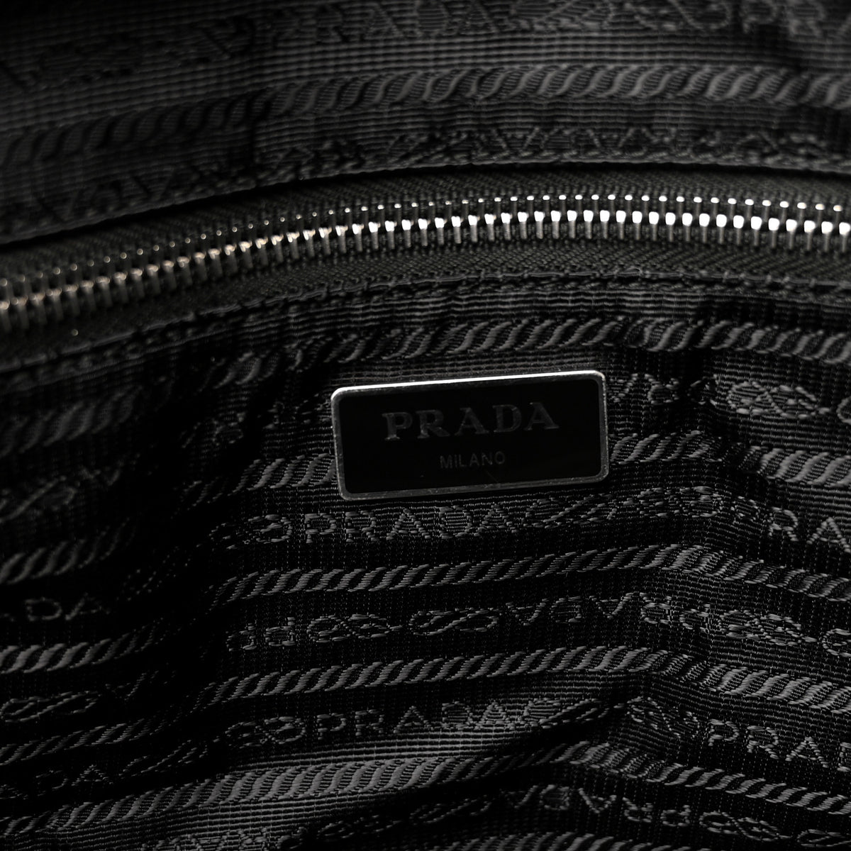 Nylon Tessuto Impuntu Quilted Shoulder Bag Black