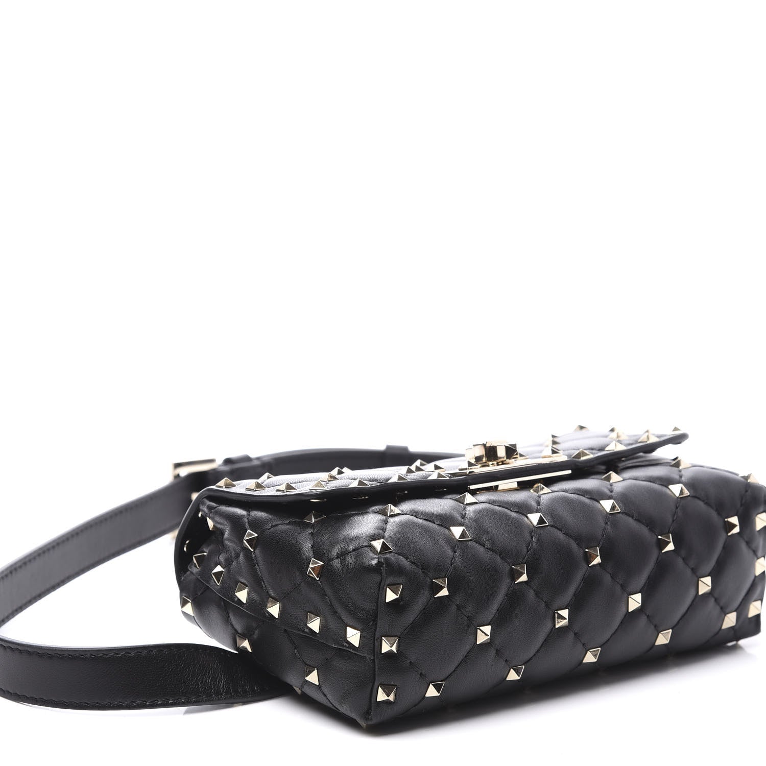 Valentino Garavani Lambskin Rockstud Spike Belt Bag Black 6 of 9