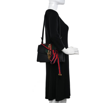 Gucci Calfskin Small Sylvie Shoulder Bag Black 2 of 10
