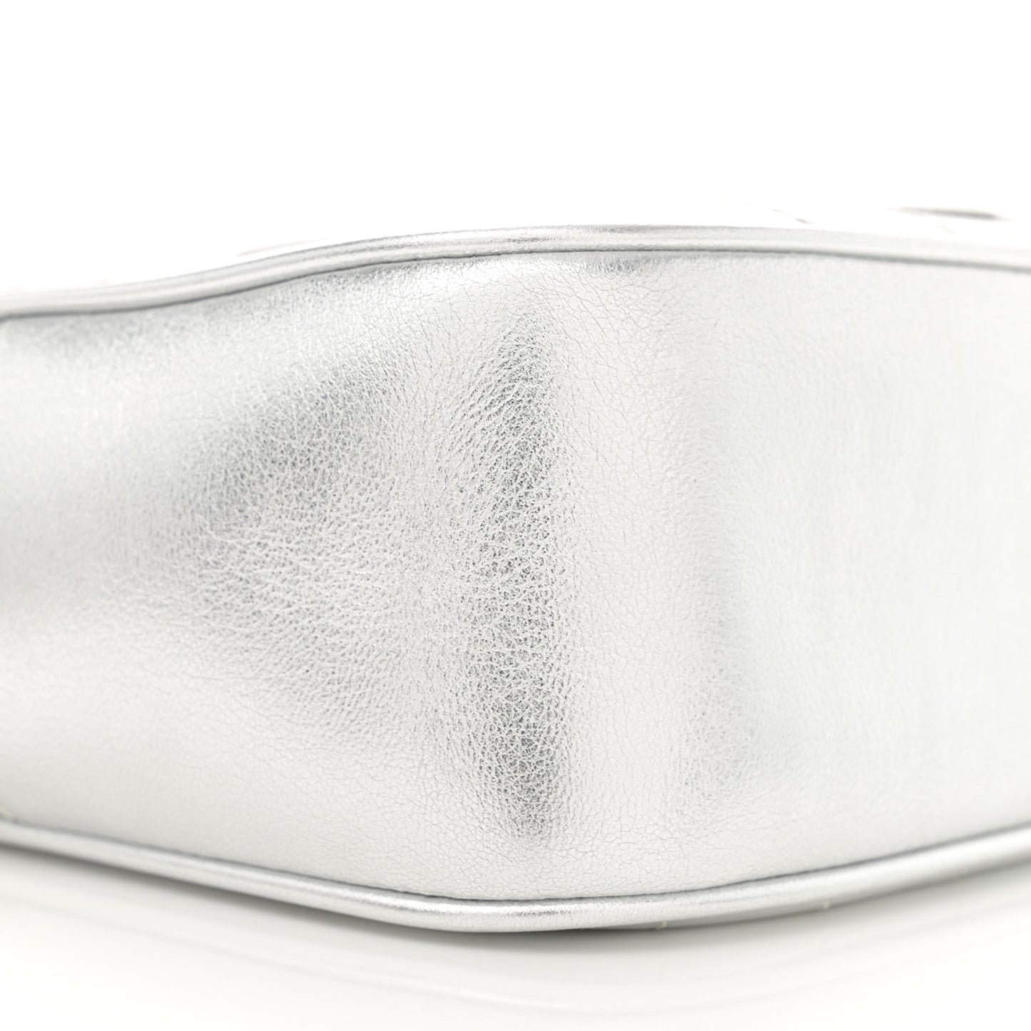Metallic Sakai Be Green Calfskin Diagonal Stitched Small Blondie Shoulder Bag Silver
