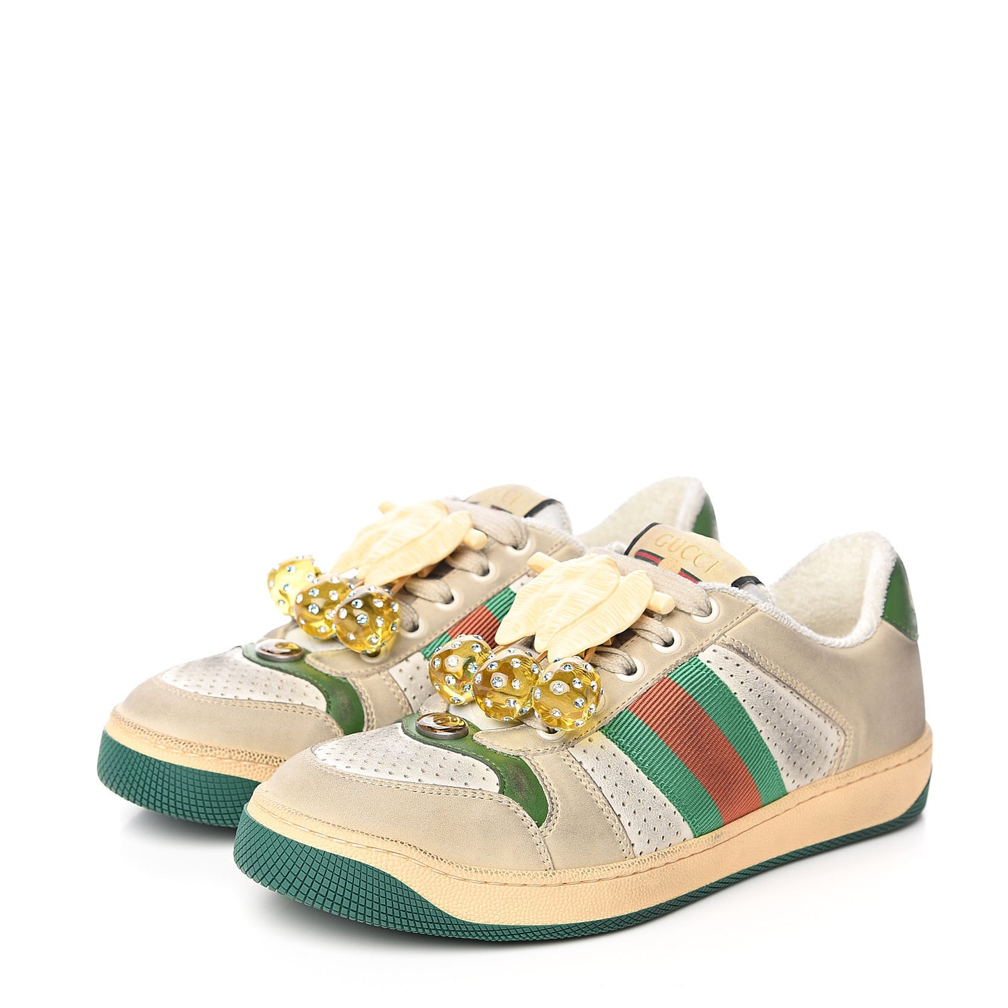 Nubuck Web Cherries Womens Screener Sneakers 36 Dusty Milk White Vintage Green