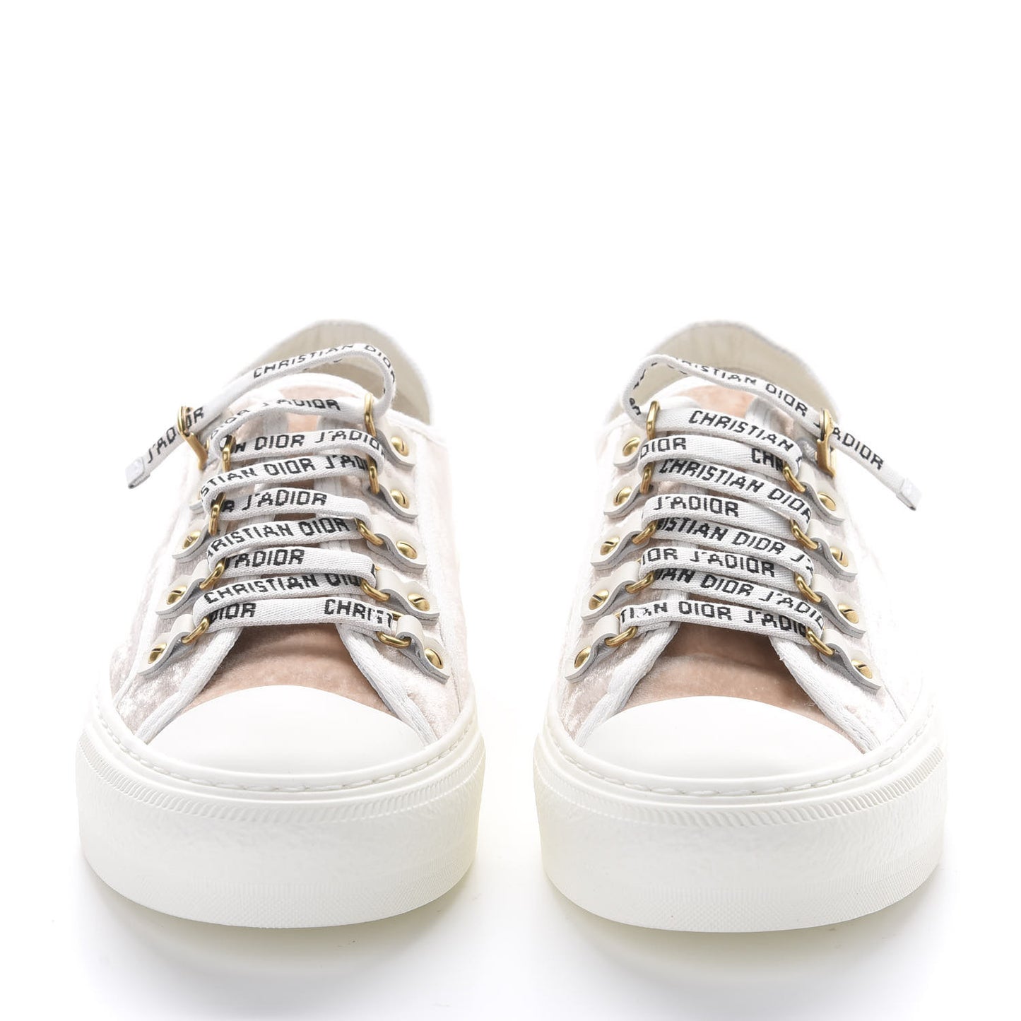Velvet Walk'N'Dior Low Top Sneakers 38.5 Nude