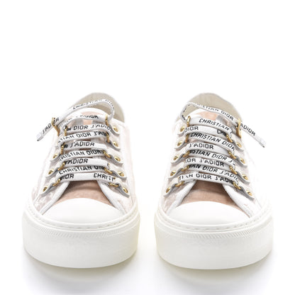 Christian Dior Velvet Walk'N'Dior Low Top Sneakers 38.5 Nude 2 of 9