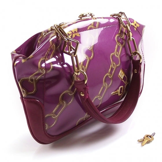 Louis Vuitton Monogram Charms Frame Kisslock Clutch Fuchsia 3 of 11