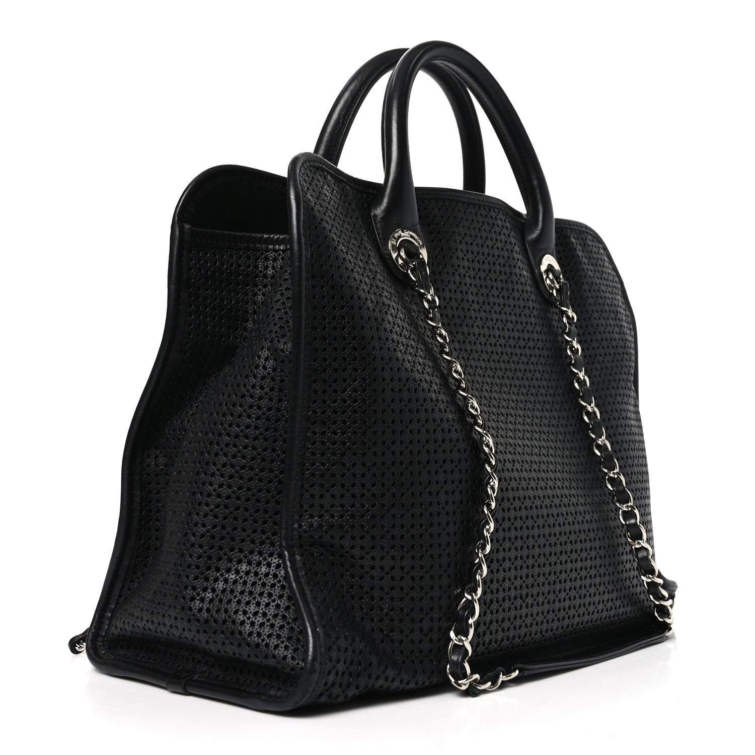 Chanel Calfskin Perforated Up In The Air Tote Black 3 of 10