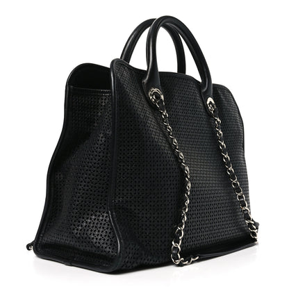 Chanel Calfskin Perforated Up In The Air Tote Black 3 of 10