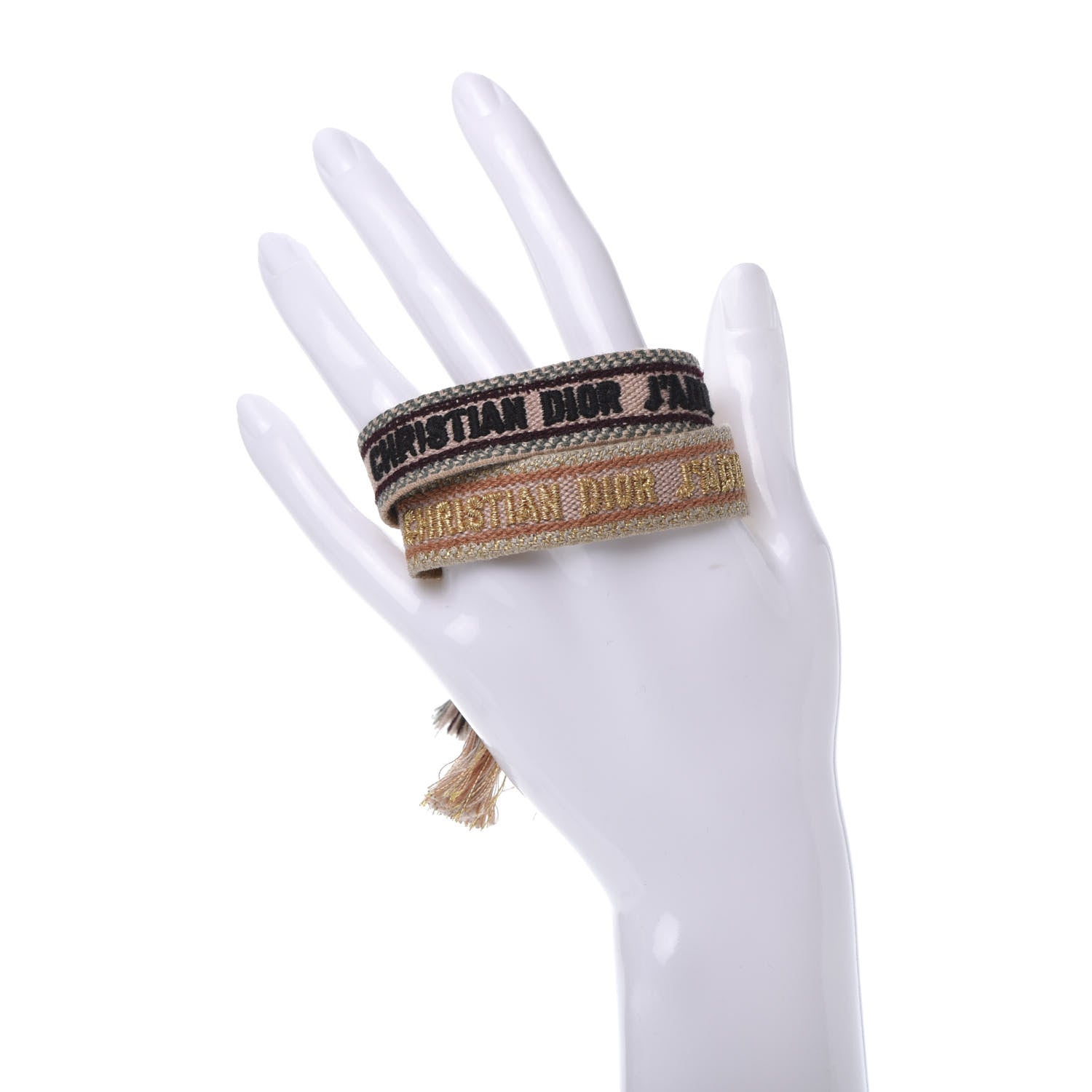 Christian Dior Woven Cotton J'Adior Friendship Bracelet Set Nude 2 of 6