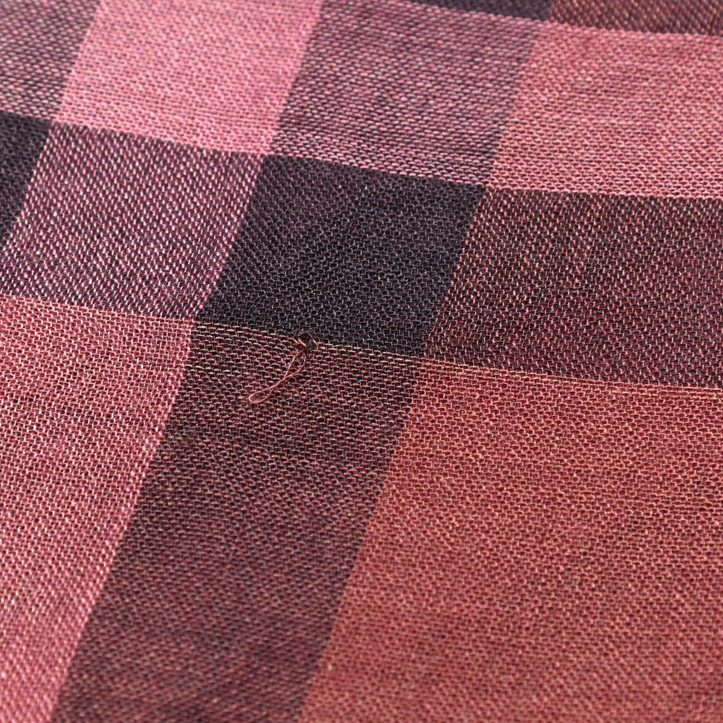 Wool Silk Gauze Ombre Giant Check Scarf Trench