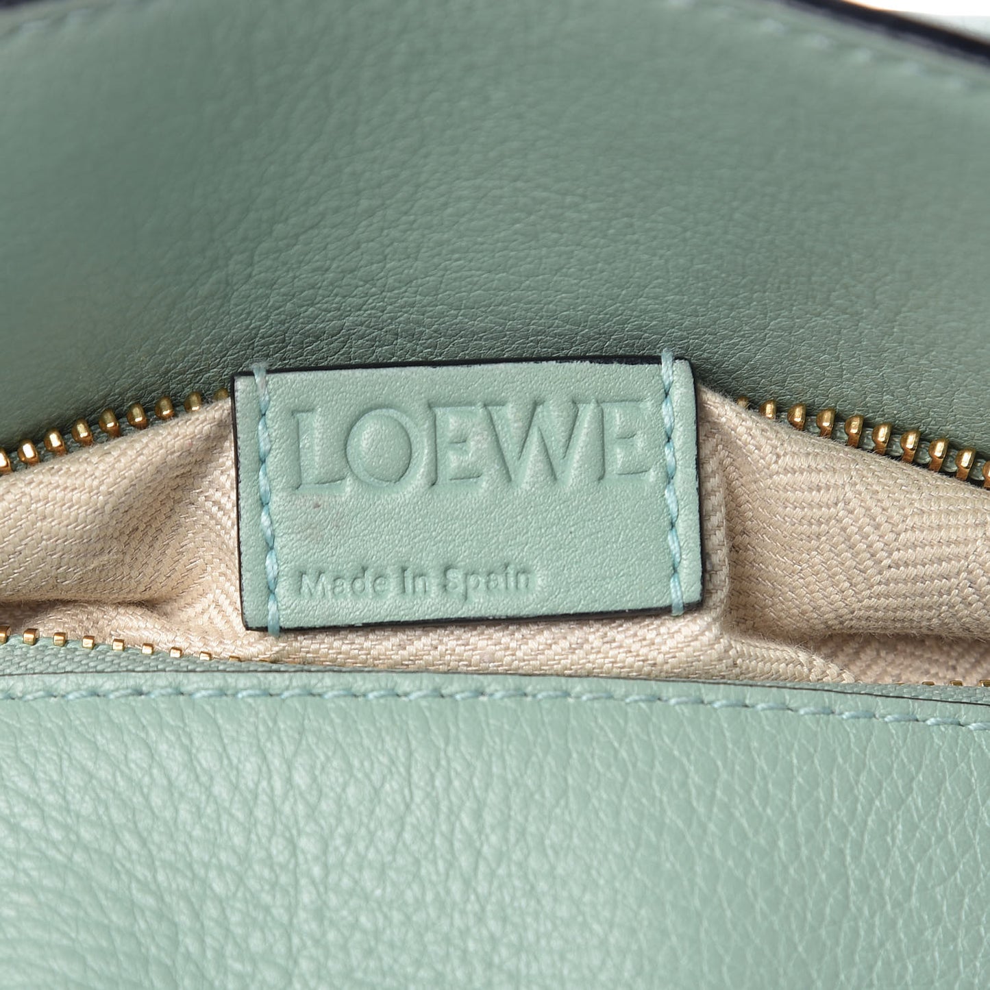 Calfskin Puzzle Bag Sea Water Green