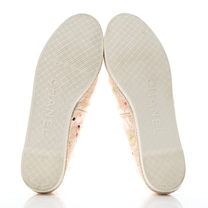 Chanel PVC Tweed CC Espadrilles 39 Coral White Transparent 5 of 9