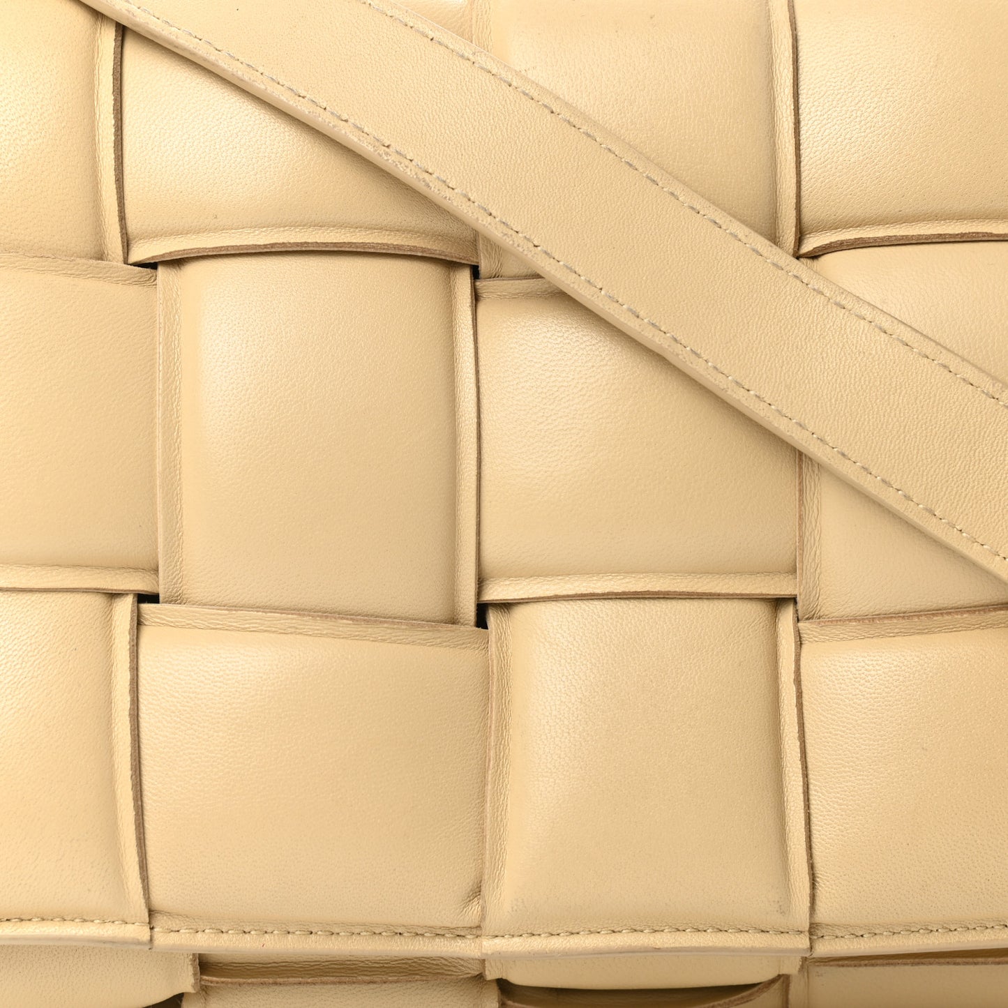 Nappa Maxi Intreccio Padded Cassette Crossbody Bag Porridge