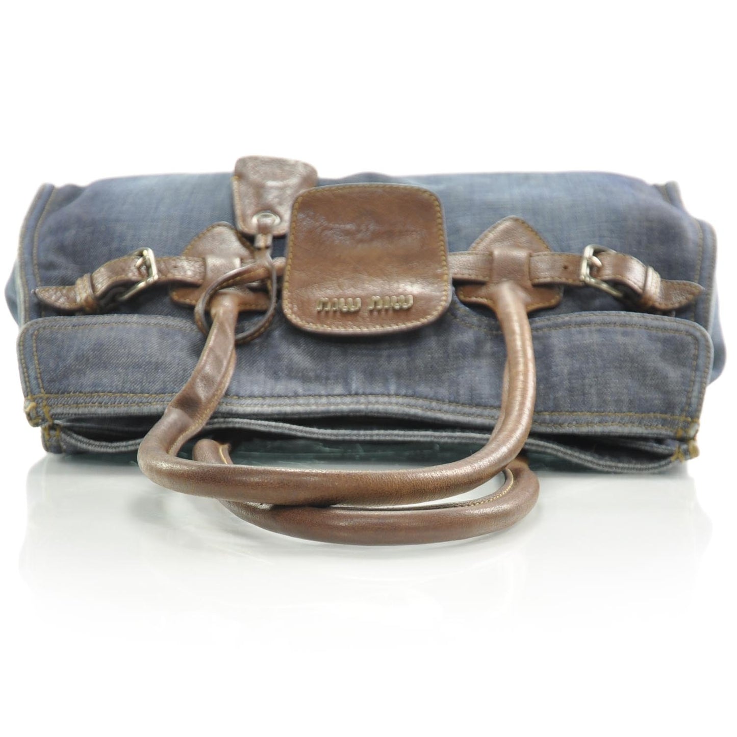 Denim and Leather Satchel