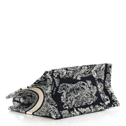 Christian Dior Canvas Embroidered Small Dioriviera Toile De Jouy Book Tote Blue 4 of 12