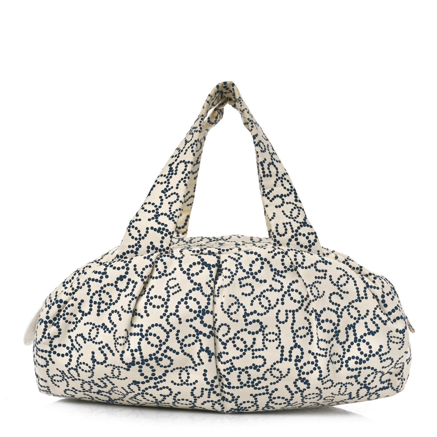 Chanel Canvas Logo CC Bowler Bag Ivory Black 1 of 11