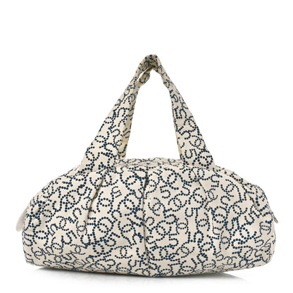 Chanel Canvas Logo CC Bowler Bag Ivory Black 1 of 11