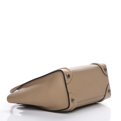 Celine Drummed Calfskin Micro Luggage Dune 4 of 8