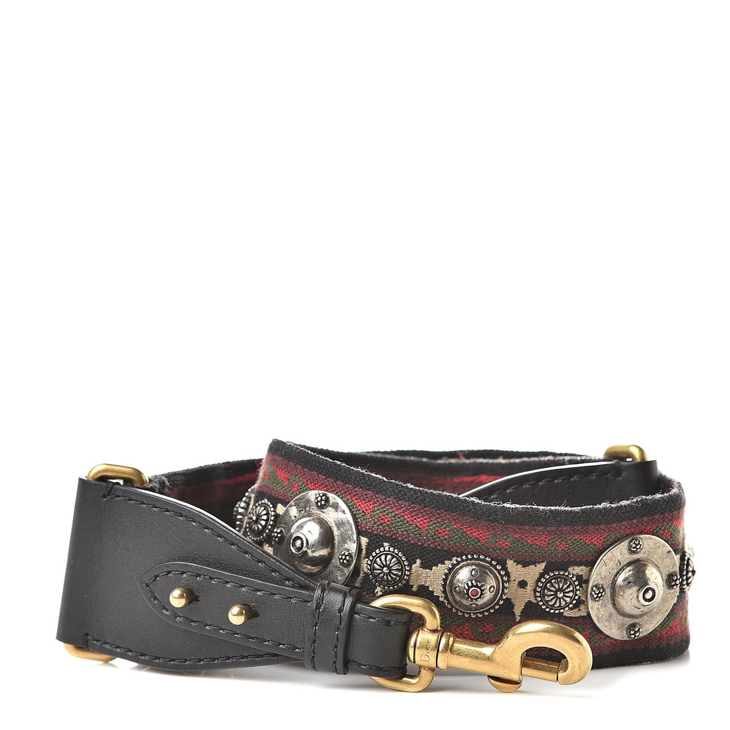 Canvas Embroidered Studded Bohemian Shoulder Strap Red