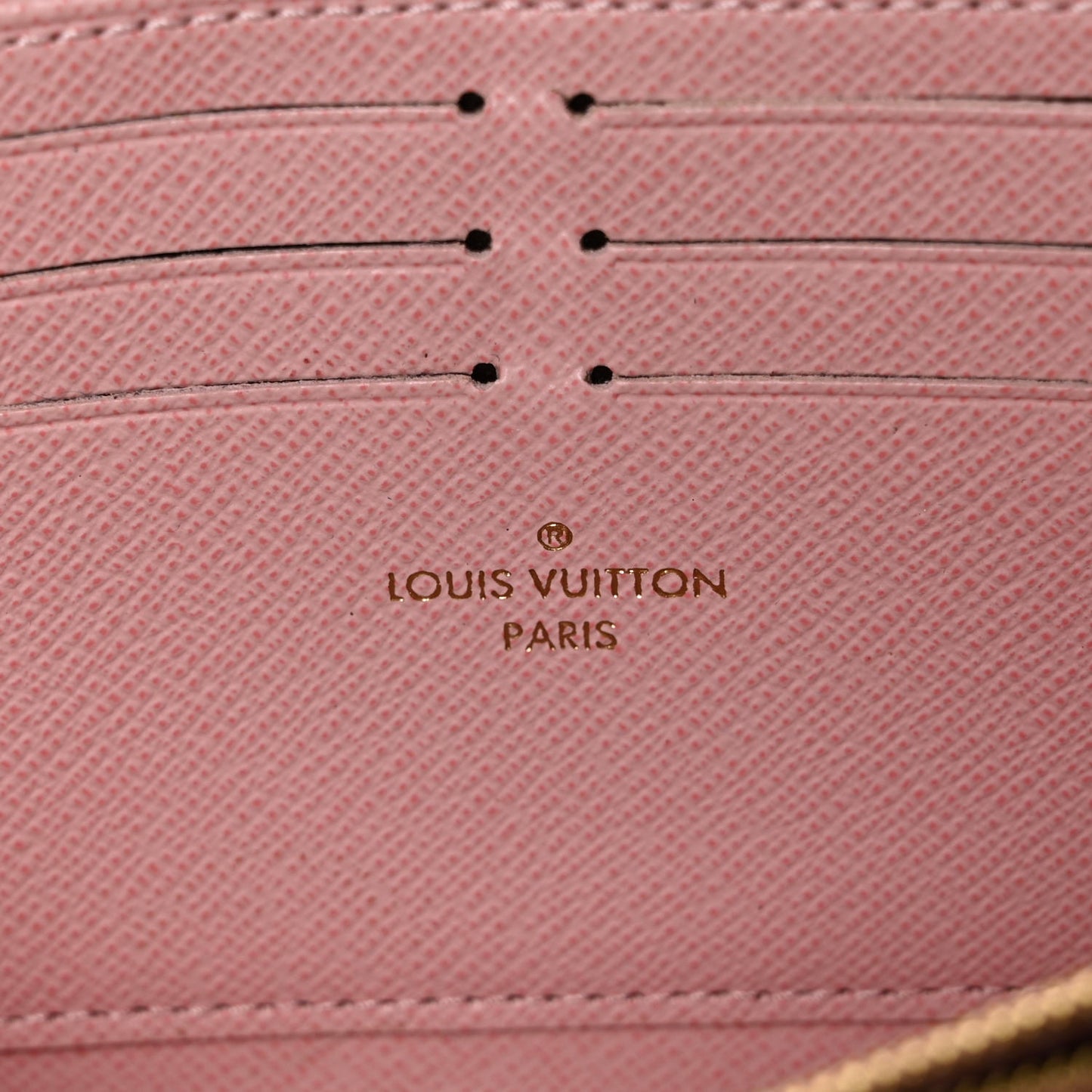 Damier Ebene Zippy Wallet Rose Ballerine